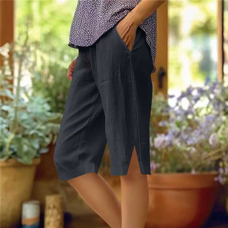 【Coton Et Lin】Unie Couleur Décontracté Pants