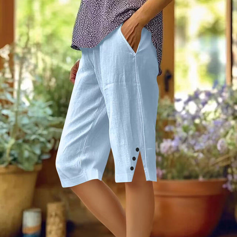 【Coton Et Lin】Unie Couleur Décontracté Pants