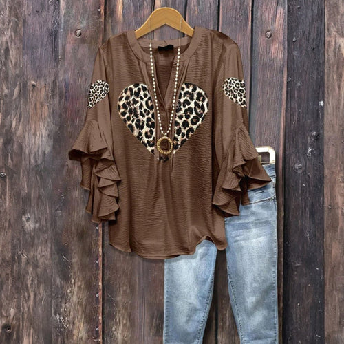 Vintage Blouse À Imprimé Coeur
