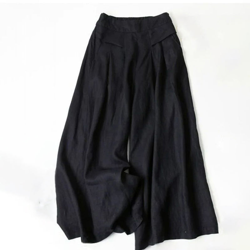 【Coton Et Lin】Pants Décontracté À Jambes Larges