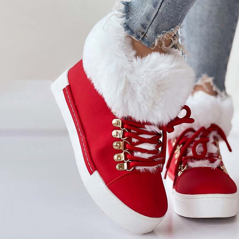 Ankle Boots À Plateforme In Plush Chaude