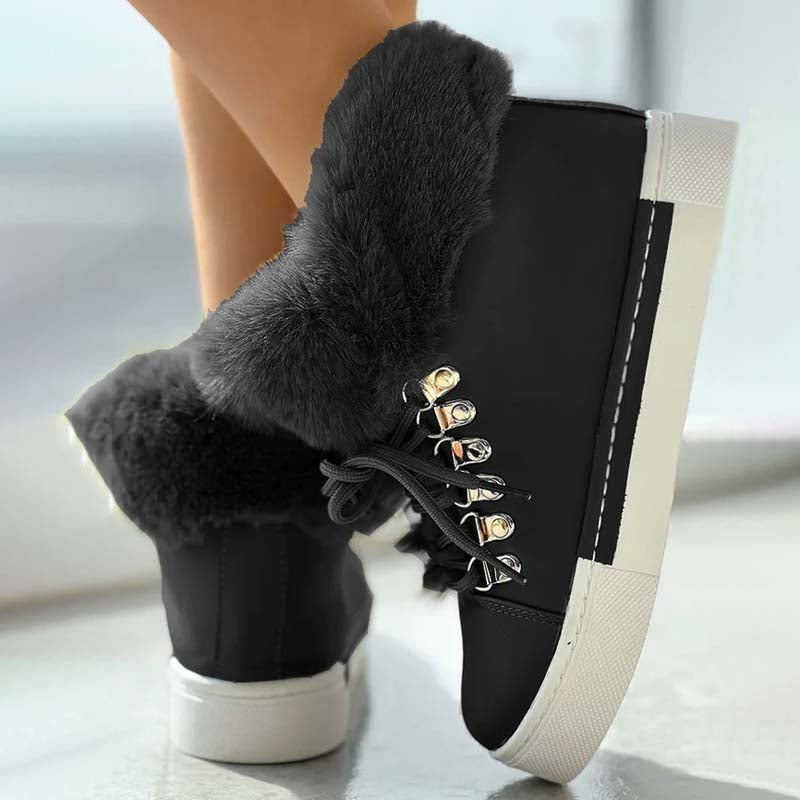 Ankle Boots À Plateforme In Plush Chaude