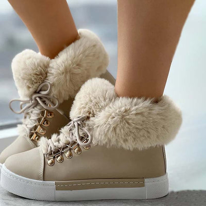 Ankle Boots À Plateforme In Plush Chaude