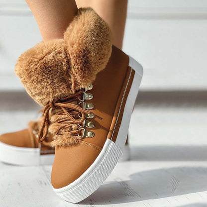 Ankle Boots À Plateforme In Plush Chaude