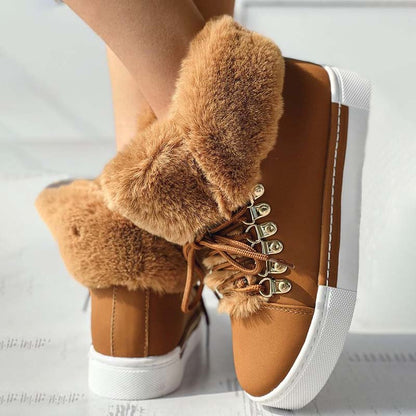 Ankle Boots À Plateforme In Plush Chaude