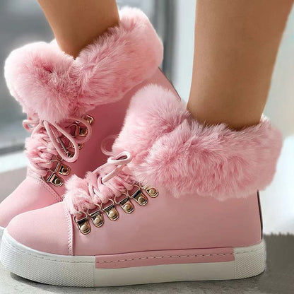 Ankle Boots À Plateforme In Plush Chaude