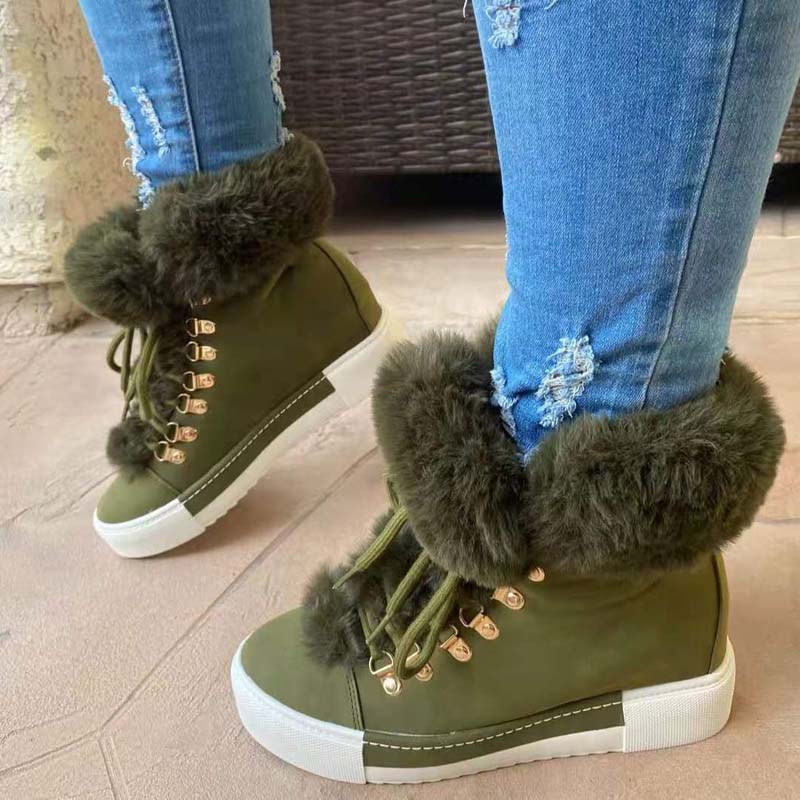 Ankle Boots À Plateforme In Plush Chaude