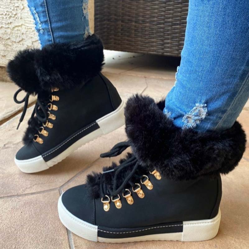Ankle Boots À Plateforme In Plush Chaude