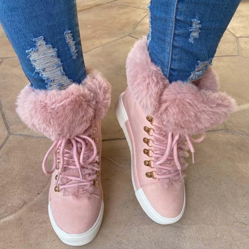 Ankle Boots À Plateforme In Plush Chaude