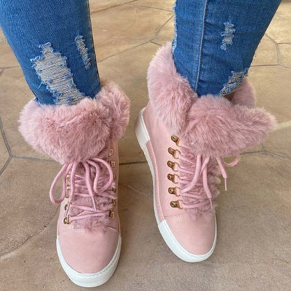 Ankle Boots À Plateforme In Plush Chaude