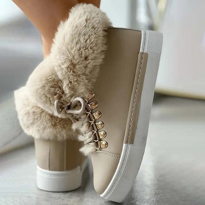 Ankle Boots À Plateforme In Plush Chaude