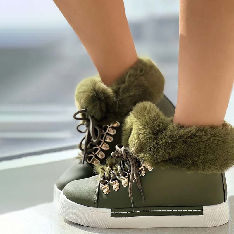 Ankle Boots À Plateforme In Plush Chaude