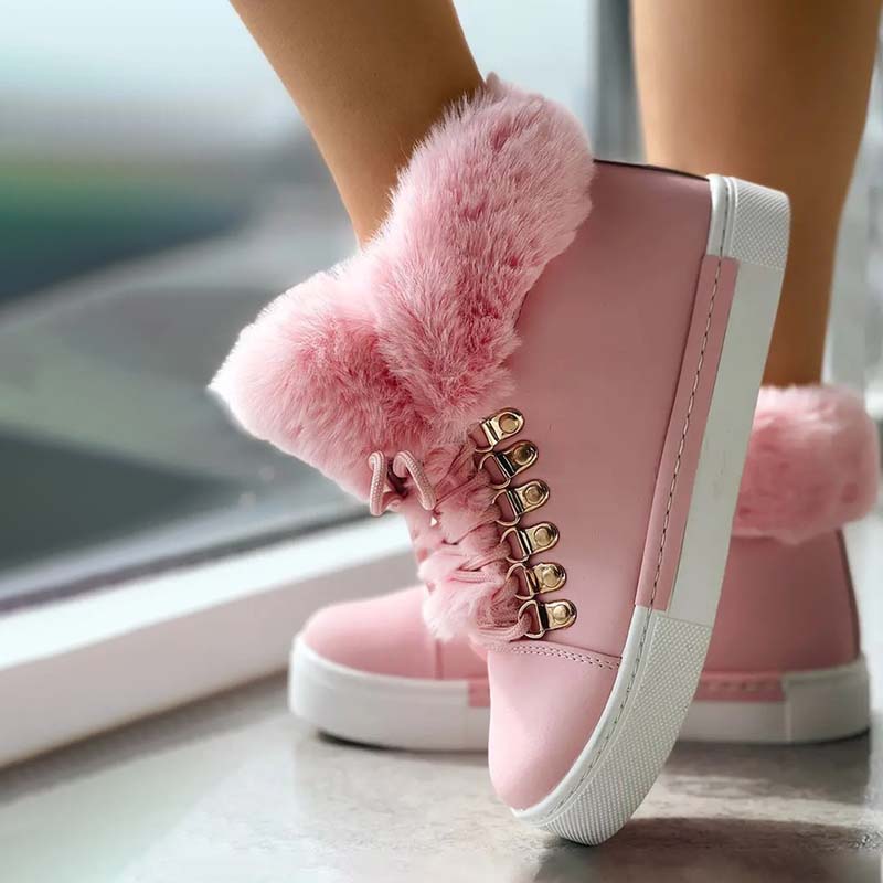 Ankle Boots À Plateforme In Plush Chaude