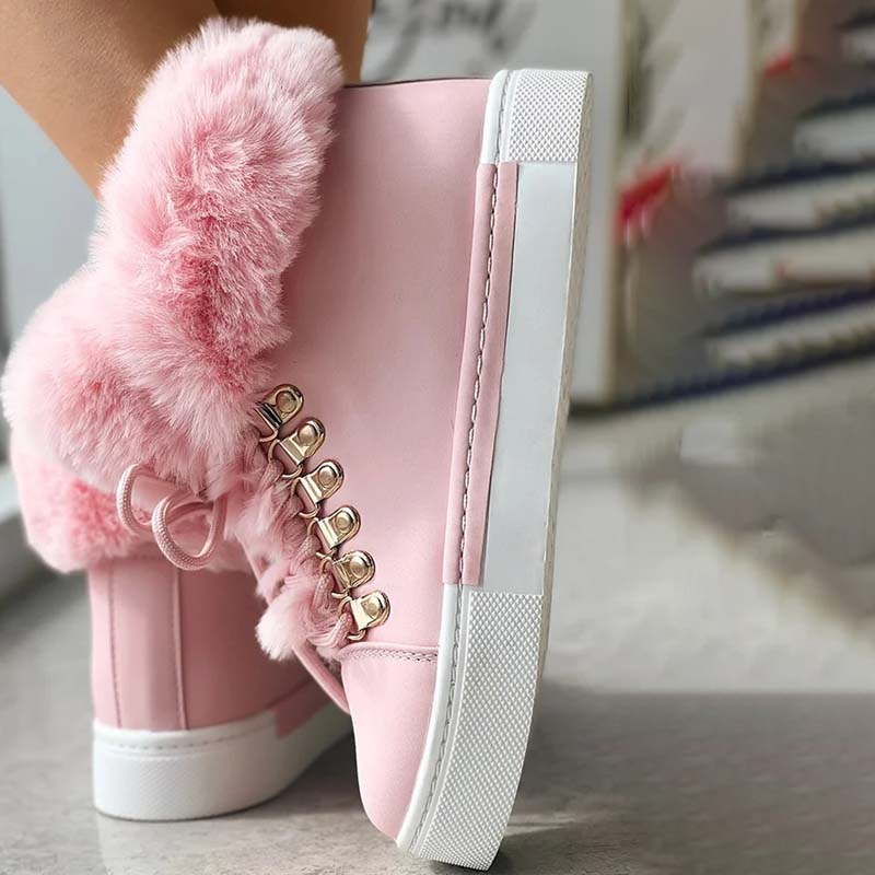 Ankle Boots À Plateforme In Plush Chaude