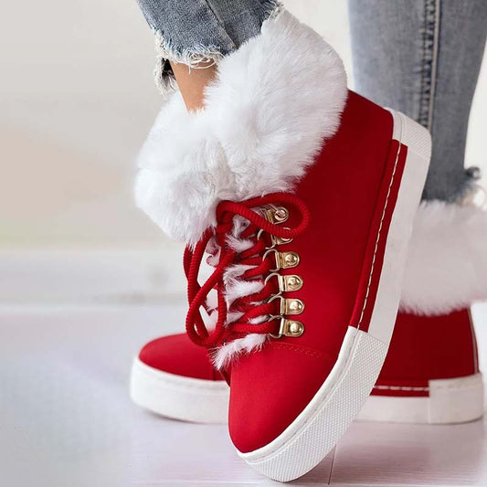 Ankle Boots À Plateforme In Plush Chaude