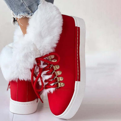 Ankle Boots À Plateforme In Plush Chaude